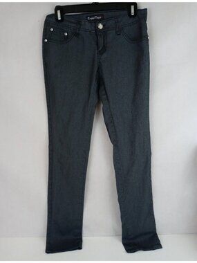 Crystal Vogue Women's Gray Lightweight Embroidered Jeans Size 7
